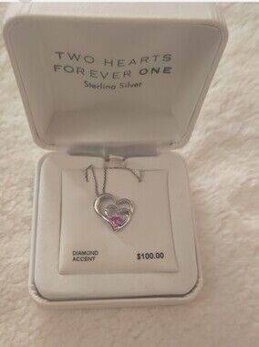 NEW STERLING SILVER NECKLACE HEARTS